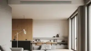 Unità di ventilazione meccanica controllata a scomparsa installata in un appartamento moderno a Torino.