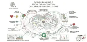 Diagramma tecnico che illustra il metodo 3Dr di progettazione basata sull'ergonomia cognitiva e l'analisi dei modelli mentali spaziali.